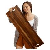 $60 Acacia Serving Board with Handles, 36x12in Charcuterie Platter