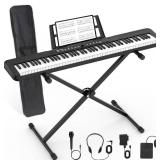 $115 88-Key Semi-Weighted Keyboard Digital Piano with Stand & MIDI