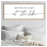 $46 SRSZHIYUE Better To Wake At The Lake Wall Decor 40x15 Wood Framed