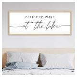 $46 SRSZHIYUE Better To Wake At The Lake Wall Decor 40x15 Wood Framed