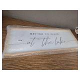 $46 SRSZHIYUE Better To Wake At The Lake Wall Decor 40x15 Wood Framed
