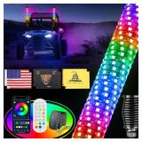 $85 Ehaho 3FT Fat Whip Lights UTV/ATV Spring Base, LED, Remote & APP