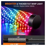 $85 Ehaho 3FT Fat Whip Lights UTV/ATV Spring Base, LED, Remote & APP