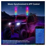 $85 Ehaho 3FT Fat Whip Lights UTV/ATV Spring Base, LED, Remote & APP