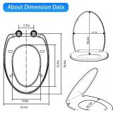 MUU Toilet Seat Slow Close White, Non-slip Bumpers, Easy Install