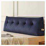 Z-hom Queen Headboard Pillow, Reading Backrest Cushion, Blue