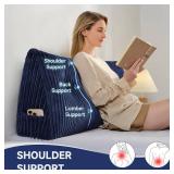 Z-hom Queen Headboard Pillow, Reading Backrest Cushion, Blue
