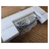 POZINO Round Mirror 15" Rope Hanging, Black Metal Frame