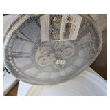 $190 CLXEAST 28-Inch Gold Moving Gear Wall Clock, Farmhouse Decor