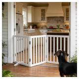 $60 Dog Gate Freestanding Fence, 24" H, 3 Panels, Doorways, White