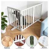 $60 Dog Gate Freestanding Fence, 24" H, 3 Panels, Doorways, White