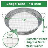 19" Extra Large Soil Sifter with Handles, 1/4" Mesh