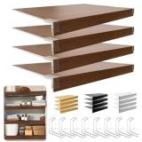 $50 Wire Shelf Covers (4 pcs), PVC Faux Wood Liners 16x12, 0.24in