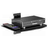 WALI Floating TV Shelf CS201B, Holds 17.6lb, Tempered Glass, Black