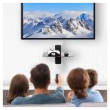 WALI Floating TV Shelf CS201B, Holds 17.6lb, Tempered Glass, Black