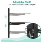 WALI Floating TV Shelf CS201B, Holds 17.6lb, Tempered Glass, Black