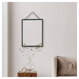 SANY DAYO HOME 12 x 16 in Real Glass Black Metal Framed Mirror