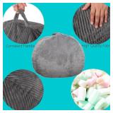 $57 Bean Bag Chair 3Ft Memory Foam Faux Rabbit Fur, Soft Sofa Grey