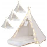 $160 4-Pack Kids Teepee Tents Thickened with Light String & Airbed