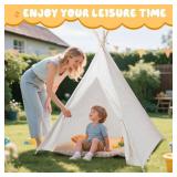 $160 4-Pack Kids Teepee Tents Thickened with Light String & Airbed