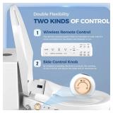 $180 Bidet Toilet Seat, Electric Heated with Front & Rear Wash, Remote