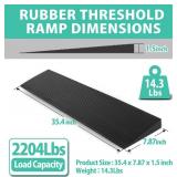 $50 1.5" Rise Rubber Threshold Ramp, Adjustable/Cuttable, Non-Slip