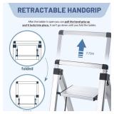 $102 XinSunho 4-Step Ladder, Folding Aluminum Stool, Anti-Slip Pedal