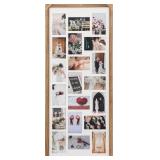 $57 41x17 Inch Collage Frame, Wood, 20 Openings for 4x6, Wall-Mounted