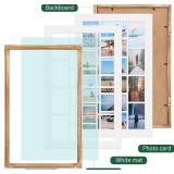 $57 41x17 Inch Collage Frame, Wood, 20 Openings for 4x6, Wall-Mounted