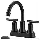 Black Homikit 2-Handle 4-Inch Matte Black Bathroom Faucet