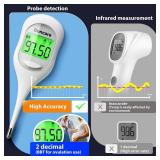 Boncare 9 Seconds Basal Body Thermometer for Ovulation, Oral Thermometer for Adults and Kids - Accurate Rectal Thermometer, with Fever Alarm and Large Display (Rice-White)