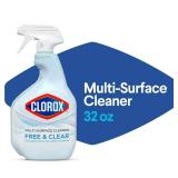Clorox Free & Clear Multi Surface Cleaner  Spray Bottle  Fragrance Free  32 fl oz