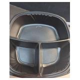 Forum 10 3 Compartment Black Deep Square Base Container - 40 ct