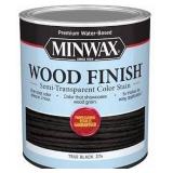Minwax Wood Finish Water-Based Semi-Transparent Color Stain, True Black, 1 Quart