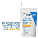 CeraVe Ultra-Light Moisturizing Lotion With SPF 30, Daily Face Moisturizer with SPF, Formulated with Hyaluronic Acid & Ceramides, Broad Spectrum SPF, Oil Free, Matte Finish, 1.7 Ounce