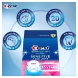 Crest 3D Whitestrips Sensitive & Gentle + LED Light Teeth Whitening Kit, 1 Light + 14 Treatments, Each with 1 Upper/1Lower, 28 Strips â Crest 3DWhite Teeth Whitening Strips