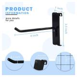 NEESEEYEE Gridwall Hooks 4 Inch, 100PC Heavy Duty Black Display Hooks for Grid Wall Panels, Grid Wall Accessory for Retail Store, Home Stroage, Garage, Trade Show