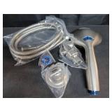 Hotel Spa AquaCare High Pressure 8-mode Handheld Shower Head - Anti-clog Nozzles, Built-in Power Wash to Clean Tub, Tile & Pets, Extra Long 6 ft. Hose, Wall & Overhead Brackets - 1.8 GPM