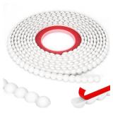 15mm Wide Flexible Molding Trim with Self-Adhesive Tape - 16.5ft Decorative White Semicircle Bead DIY Wall Trim for Bathroom, Mirror Frame, Backsplash, Ceiling, Cabinets & TV Wall Edges