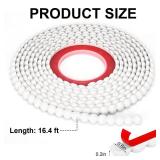 15mm Wide Flexible Molding Trim with Self-Adhesive Tape - 16.5ft Decorative White Semicircle Bead DIY Wall Trim for Bathroom, Mirror Frame, Backsplash, Ceiling, Cabinets & TV Wall Edges