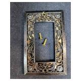 Amerelle Filigree Single Rocker Cast Metal Wallplate in Antique Brass, 1 Rocker GFCI