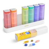 KOVIUU Weekly Pill Organizer 3X a Day, Detachable Pill Box 7 Day, Large 3 Times Daily Pill Case, Travel Pill Container Holder, Week Medication Dispenser Pillbox for Vitamin Supplement Medicine, White