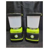 Consciot LED Battery Powered Camping Lantern, 1000LM, 4 Light Modes, IPX4 Waterproof Portable Tent Flashlight for Power Outages, Emergency, Hurricane, Hiking, Light Green, 2-Pack