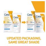 CeraVe Hydrating Mineral Sunscreen SPF 30 with Sheer Tint, Tinted Mineral Sunscreen with Zinc Oxide & Titanium Dioxide, Blends Seamlessly For Healthy Glow, Medium, 1.7 Fluid Ounce