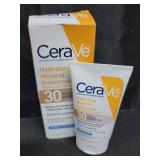 CeraVe Hydrating Mineral Sunscreen SPF 30 with Sheer Tint, Tinted Mineral Sunscreen with Zinc Oxide & Titanium Dioxide, Blends Seamlessly For Healthy Glow, Medium, 1.7 Fluid Ounce