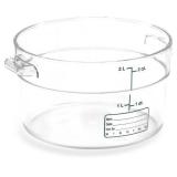 Carlisle FoodService Products Storplus Round Food Storage Container with Stackable Design for Catering, Buffets, Restaurants, Polycarbonate (Pc), 2 Quart, Clear