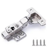 DecoBasics Half Overlay Soft Close Cabinet Hinges for Kitchen Cabinets (10 Pcs)-105° Frameless Concealed Cabinet Door Hinge -6 Way Adjustability & Clip on Plate for Easy Installation