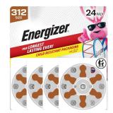 Energizer Hearing Aid Batteries Size 312, Brown Tab, 24 Pack