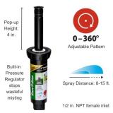 Rain Bird 1804APPR25 Pressure Regulating (PRS) Professional Pop-Up Sprinkler, Adjustable 0Â° to 360Â° Pattern, 8