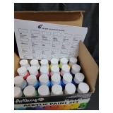 Artkey Acrylic Paint Set, 24 Colors 2 oz/59 ml Acrylic Paint Kit for Professional Artists & Beginners Craft & Art Supplies for Canvas, Wood, Fabric, Rock, Leather, Ceramic, Glass, Easter Egg